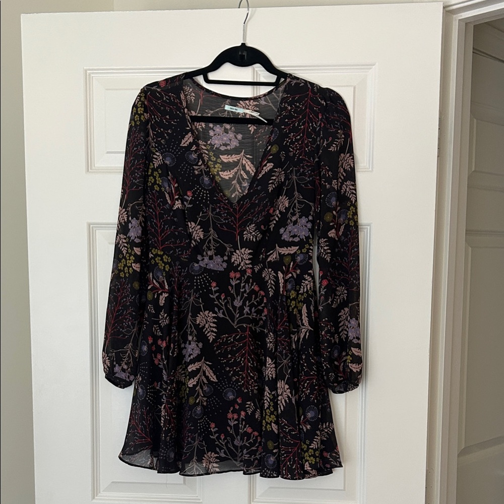 Kimchi Blue Black Floral Mini Dress